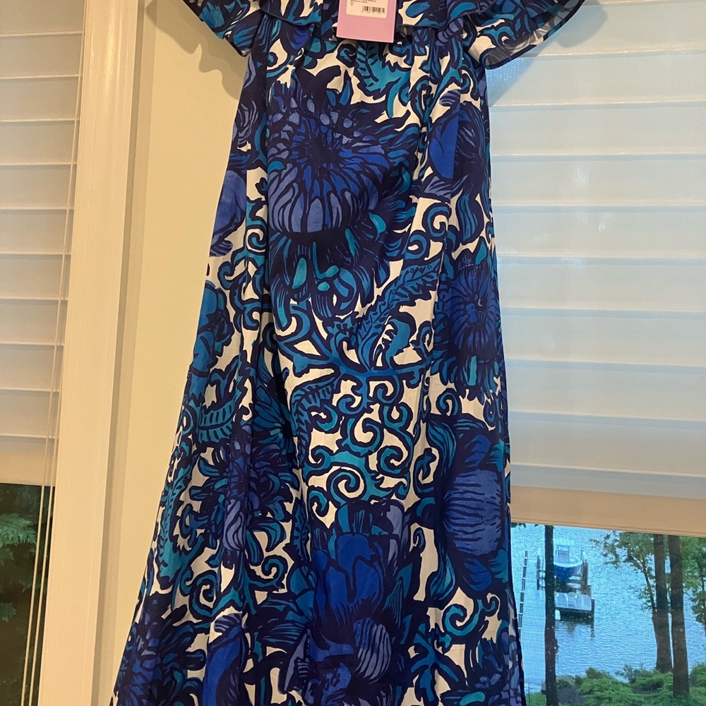 LA DoubleJ Blue Floral Maxi Dress